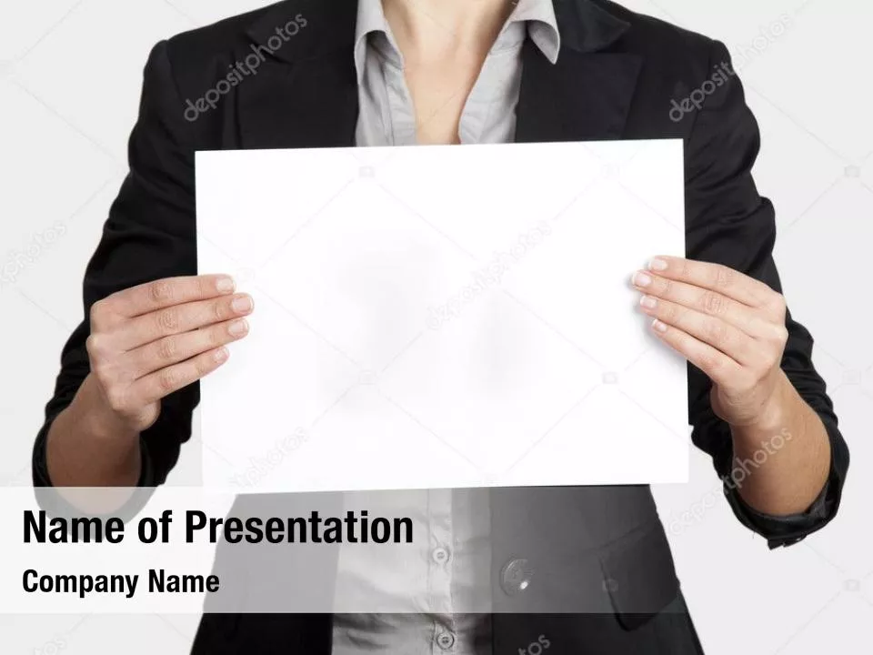 Business Woman Hand Holding Blank Paper