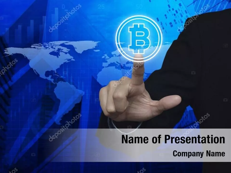 Man Pressing Bitcoin Icon