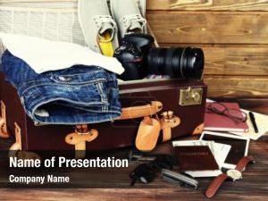 Packed Suitcase PowerPoint Template