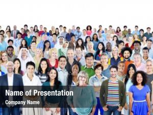 Multiethnic Diverse Cheerful People PowerPoint Template