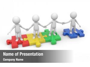 Four Part Puzzle PowerPoint Template