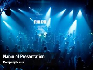 Silhouettes of Concert Crowd PowerPoint Template