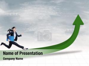 Business Woman Runs Up