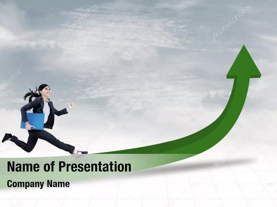 Business Woman Runs Up