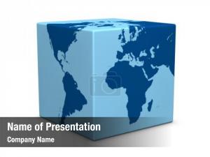 Cube World Map PowerPoint Template