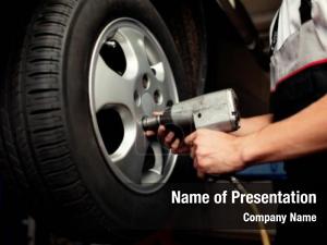 Tires On Wheels PowerPoint Template