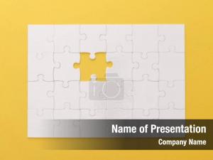 Piece of White Puzzle PowerPoint Template