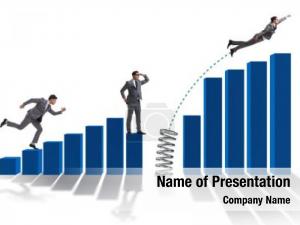Business People Over Bar Chart