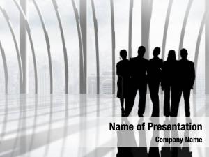 Business People Silhouettes PowerPoint Template