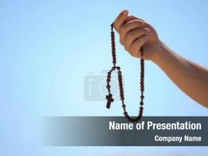Rosary, hand holding praying god