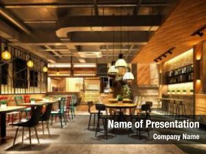 Style render wooden cafe restaurant
