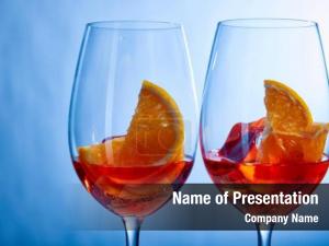 Spritz cocktails aperol ice cubes PowerPoint Template