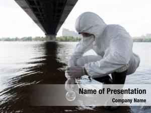 Protective water inspector costume holding