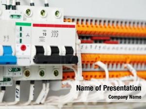 Fuseboxes automatic electrical power lines PowerPoint Template