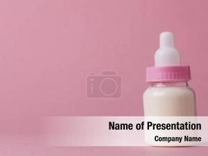 Full baby bottle milk pink