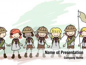 Scouts illustration girl line 