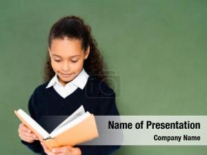 African attentive african american schoolgirl PowerPoint Template