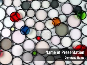 Glass multicolored round photographic filters PowerPoint Template