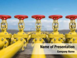 Pipe yellow gas line valves PowerPoint Template