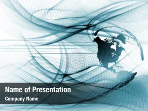 Blue Waves Globe PowerPoint Template