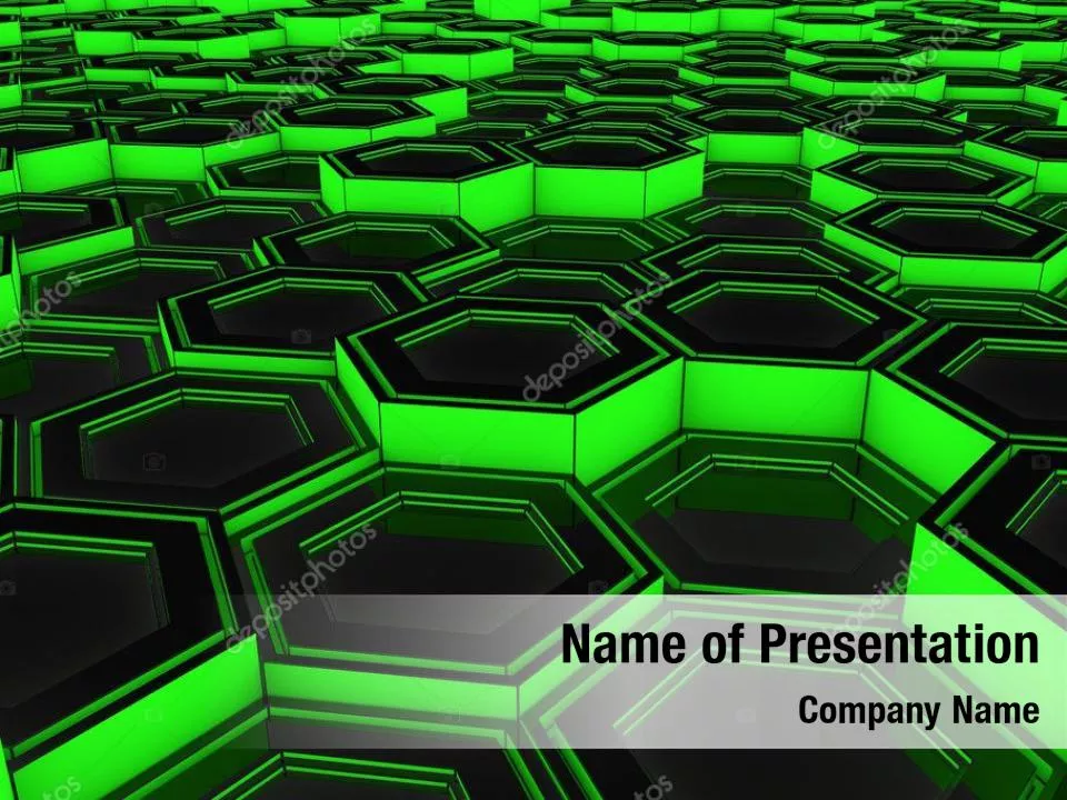 Tech Green Background with Hexagons