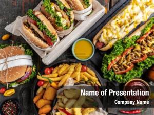 Fast Food Set PowerPoint Template