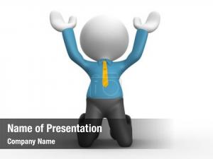 3D Hands Up PowerPoint Template