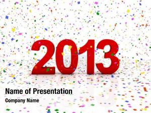 2013 and Confetti PowerPoint Template