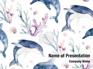 Seamless Nautical Pattern PowerPoint Template