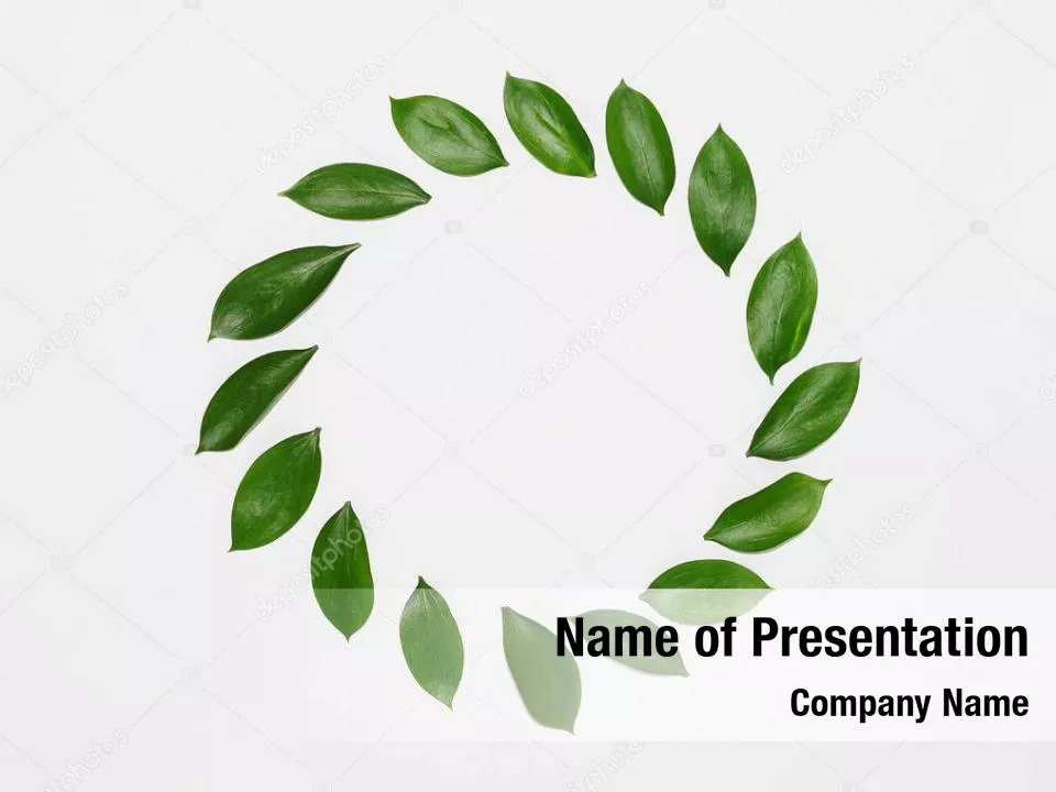 White Circle with Green Leaves