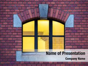 Yellow Window On The Brick Wall
