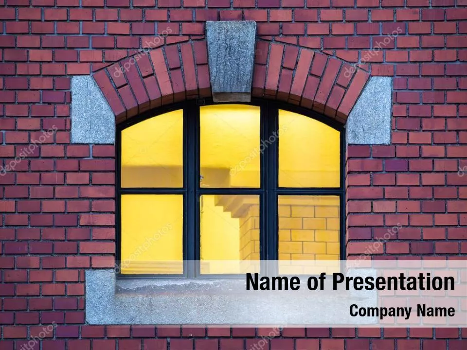 Yellow Window On The Brick Wall