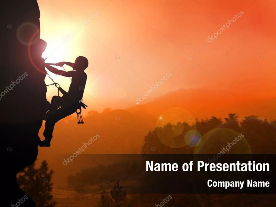 Silhouette Of Rock Climber