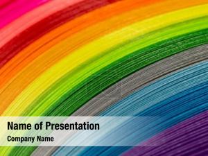 Paper Strips in Rainbow Colors PowerPoint Template