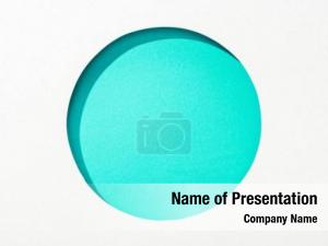 Round Frame and Turquoise PowerPoint Template