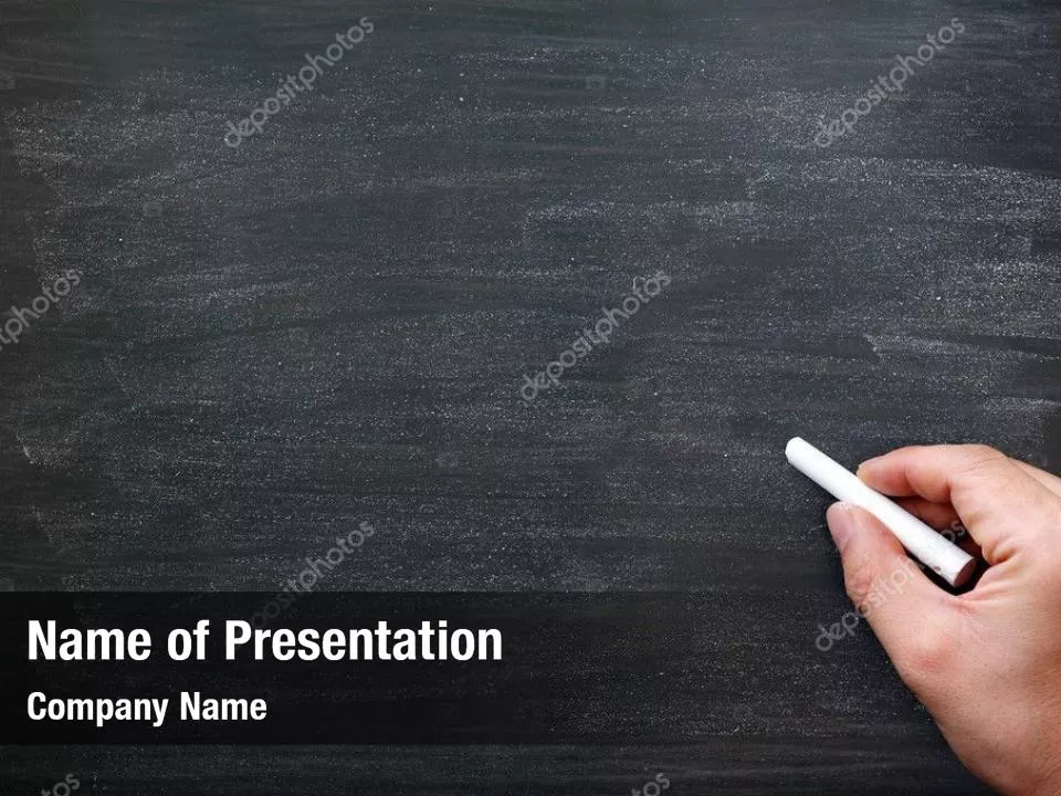 Empty Blackboard with Hand and Chalk