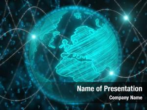 Digital Glowing Globe Abstract PowerPoint Template