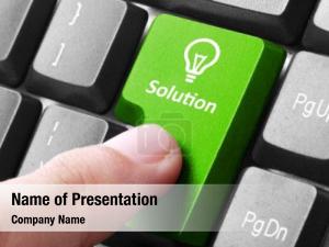 Press The Solution Key PowerPoint Template