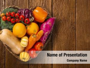 Fruits and Vegetable Heart PowerPoint Template