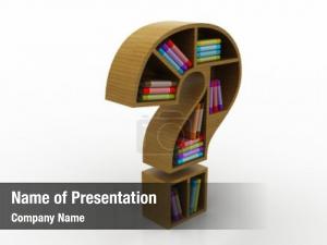 Question Mark With Books PowerPoint Template