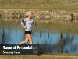 Jogging On The Bank Of The River PowerPoint Template
