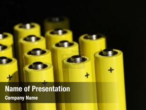 Yellow Batteries PowerPoint Template
