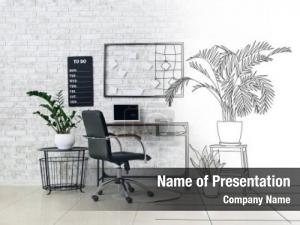 Office Plan and Furniture PowerPoint Template