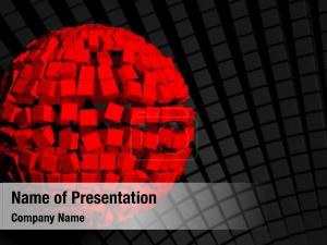 Red Sphere On A Black Background PowerPoint Template