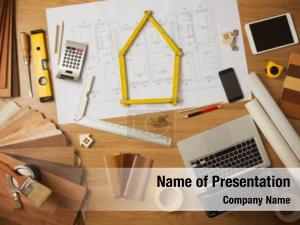 Architect Desktop Top View PowerPoint Template