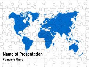 Continents As Puzzle PowerPoint Template