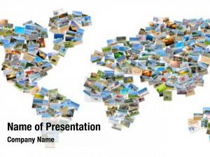 Photos Placed as World Map Shape