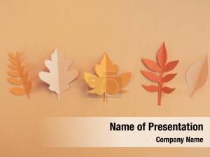Paper Leaf on Orange Background PowerPoint Template