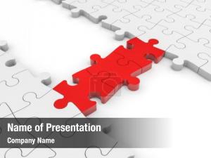 Red Jigsaw Pieces PowerPoint Template