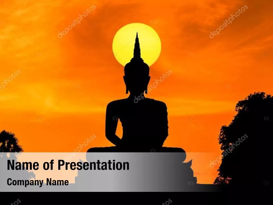 Sitting Buddha In Sunset